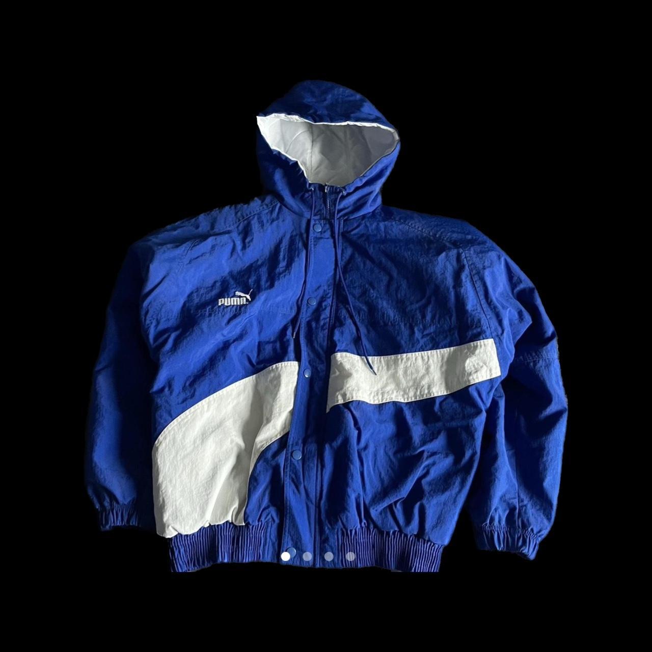 Puma Men's Blue and White Jacket | Depop