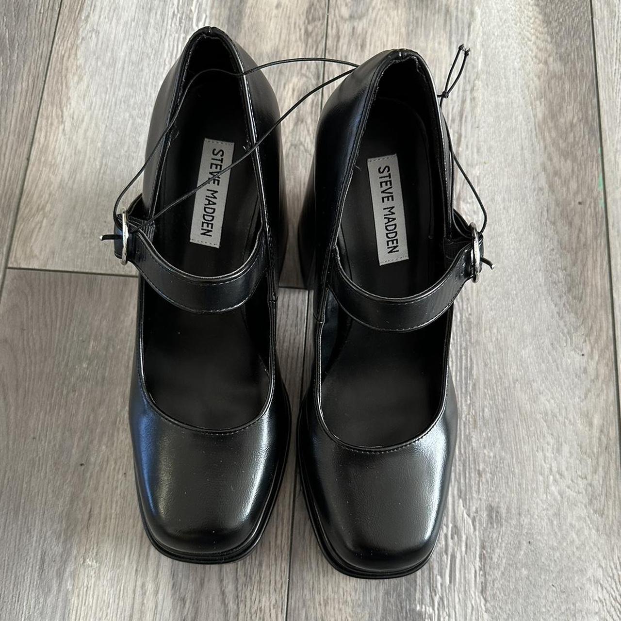 Black Mary Janes with heels and silver detailing.... - Depop