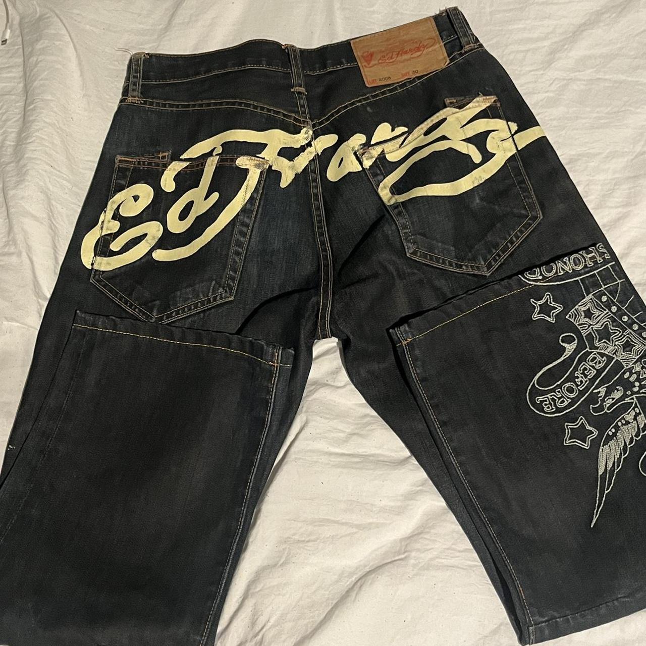 Ed Hardy Men's Black Jeans | Depop