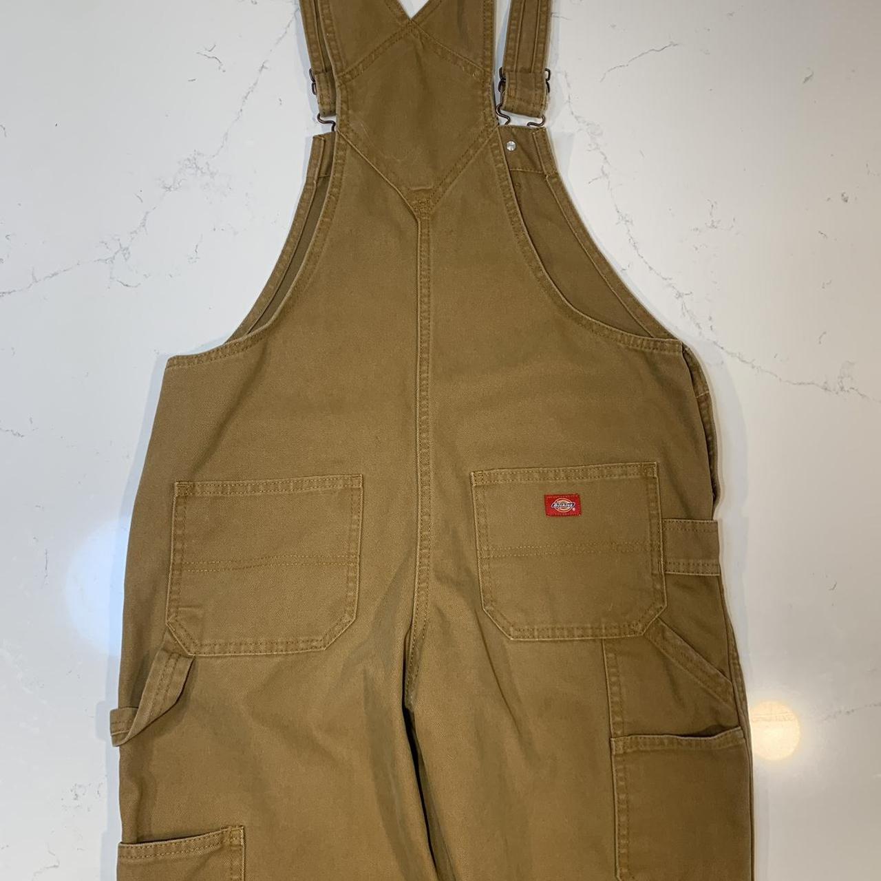 Dickies Relaxed Fit Bib Overalls Size XS Tan Only... - Depop