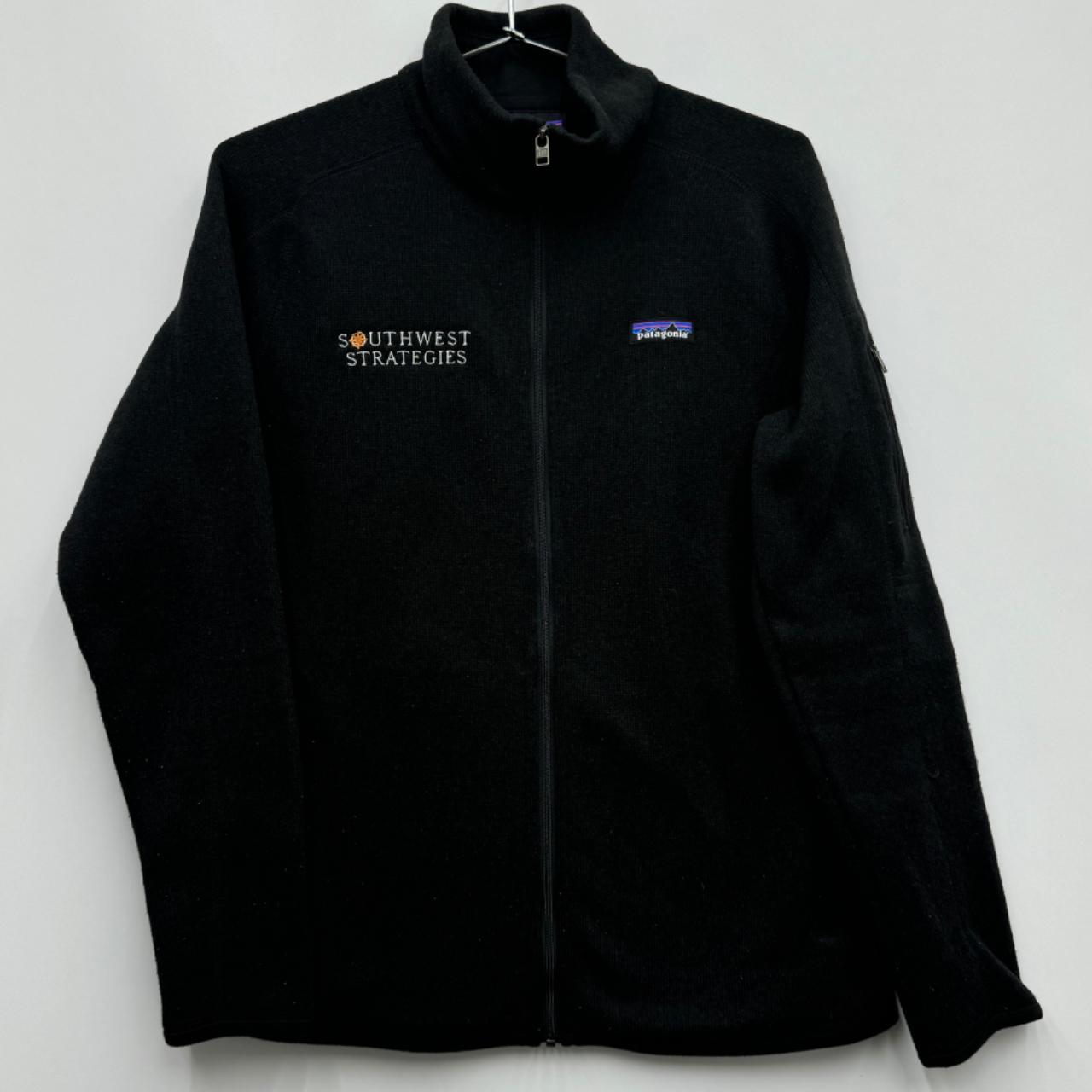 PATAGONIA Men’s Black Full Zip Jacket Size Large Preowned Fleece Lined offers Comp Logo