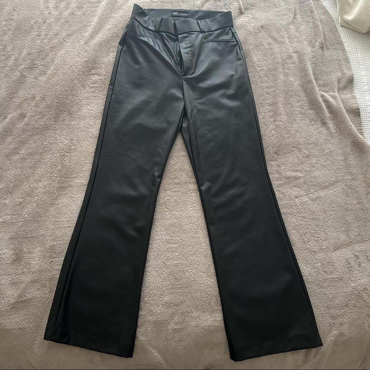Zara Leather Pants Size S In great condition however... - Depop