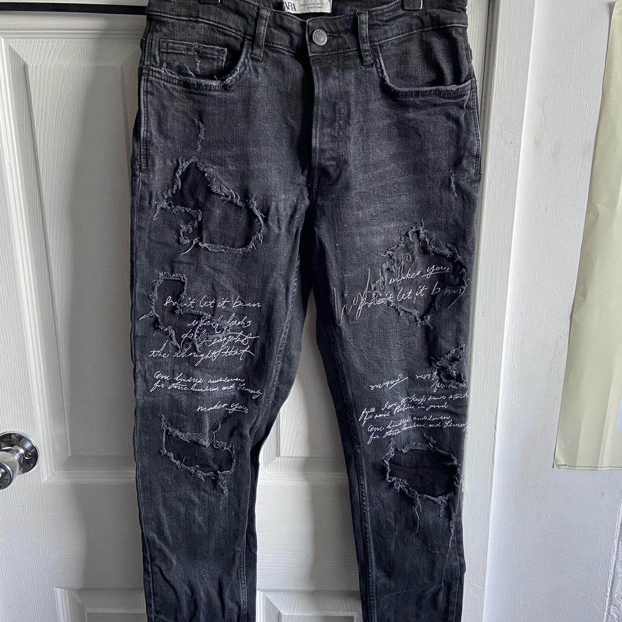 Black jeans hot sale with writing