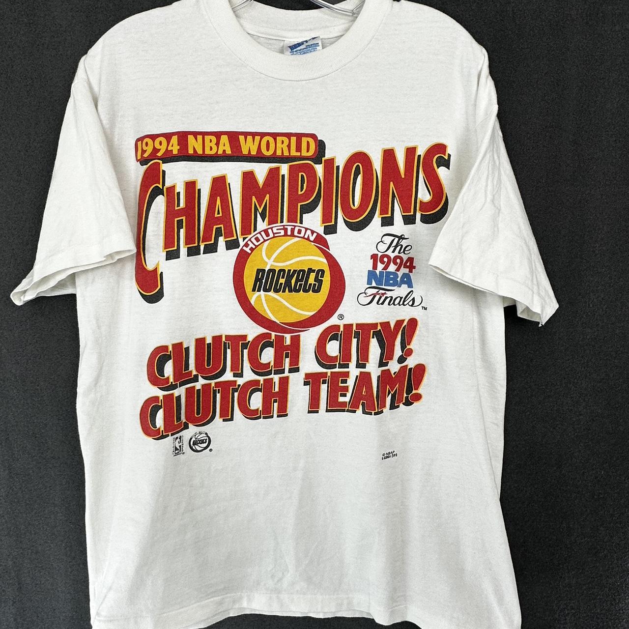 Vintage Houston Rockets 1994 NBA Champions White... - Depop