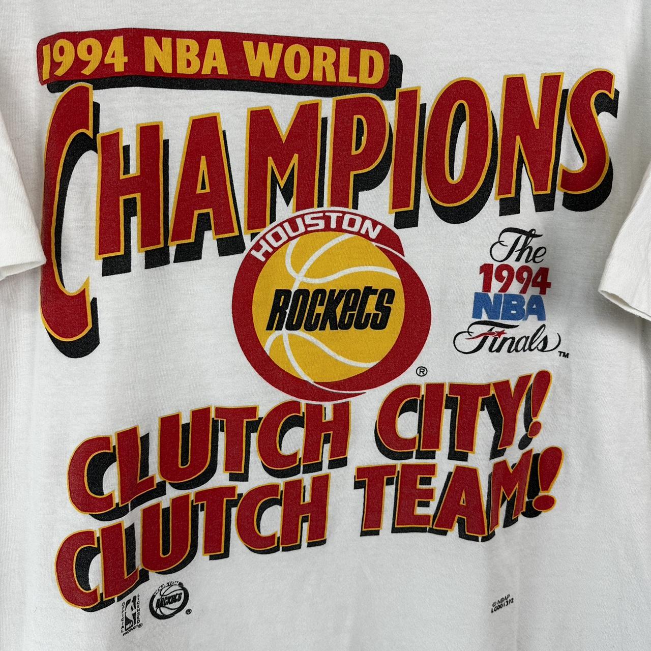 Vintage Houston Rockets 1994 NBA Champions White... - Depop