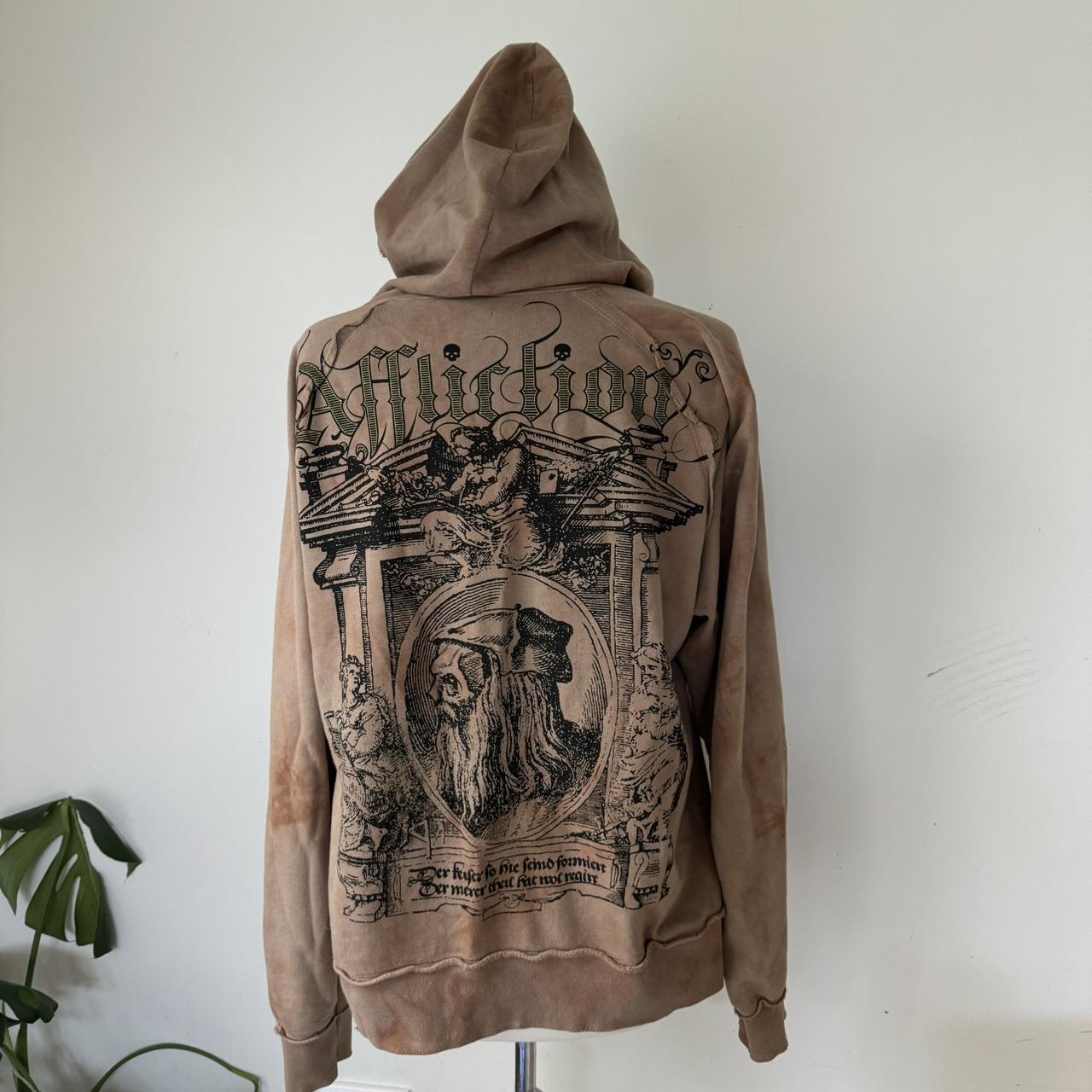Vintage Affliction Hoodie Mens Medium Full Zip Brown... - Depop