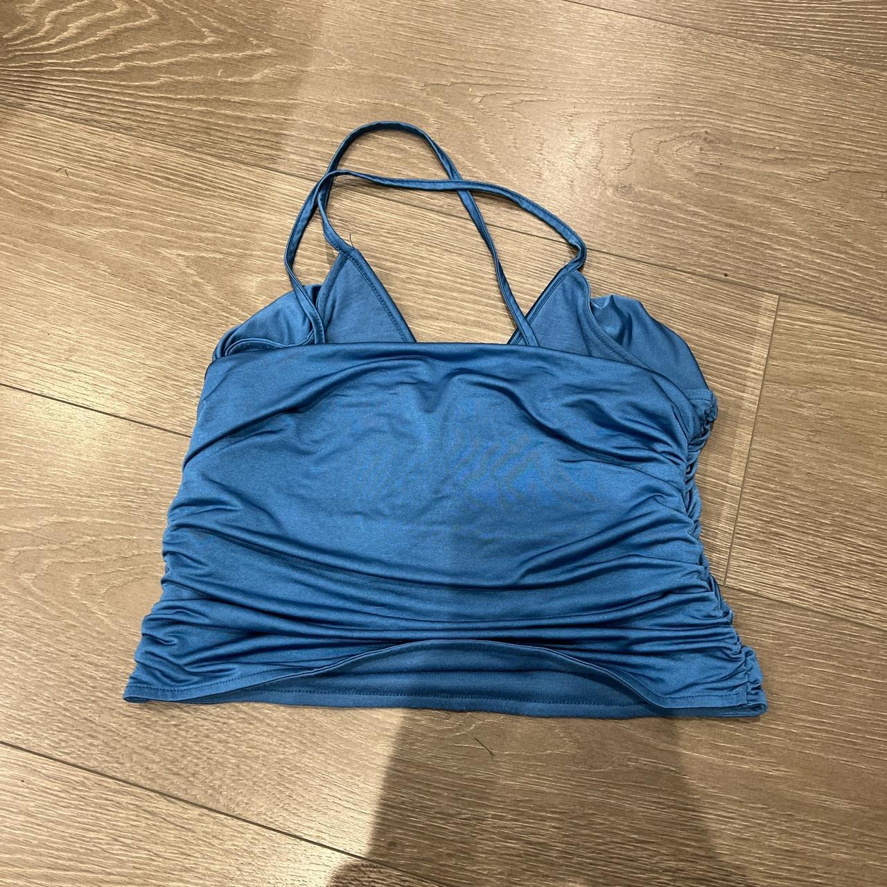 Urban Outfitters Women's Blue Crop-top | Depop