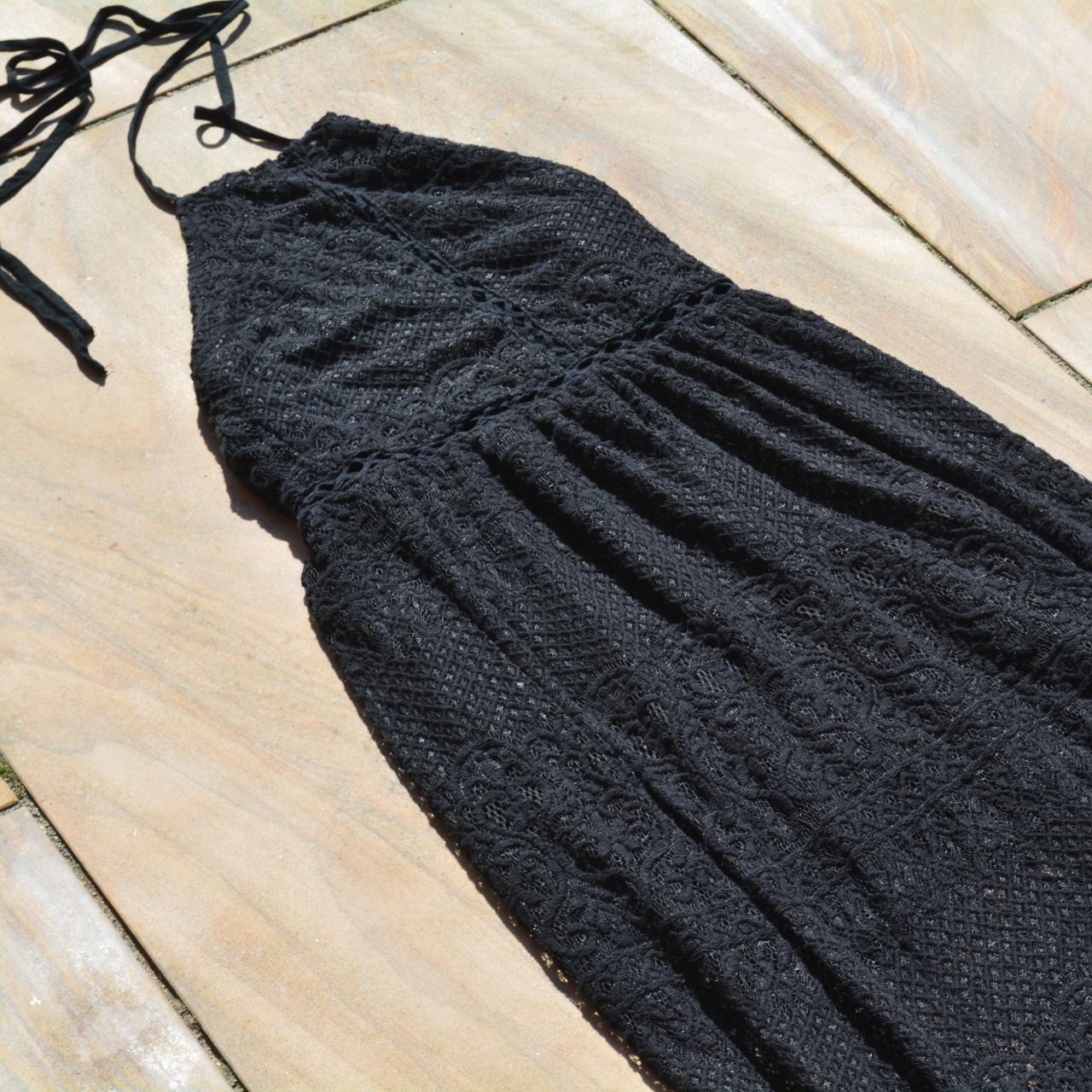 Black Hollister Haulter lace maxi dress So... Depop