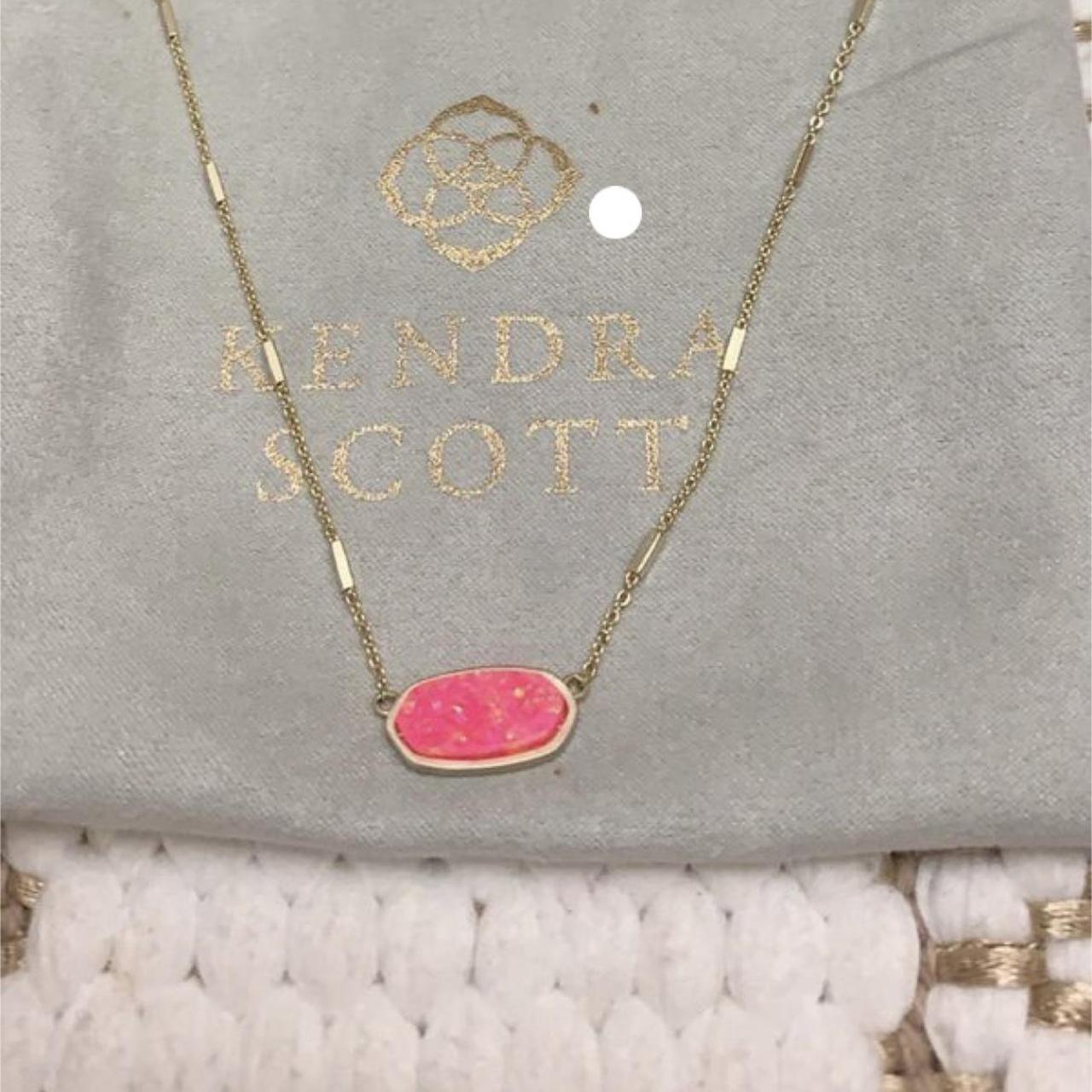 Pink New Kendra Scott Necklace Elisa Gold Pendant Necklace In Rose