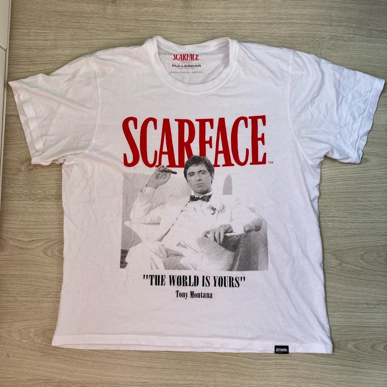 Scarface “Tony Montana” Tee White Size: XL Worn and... - Depop