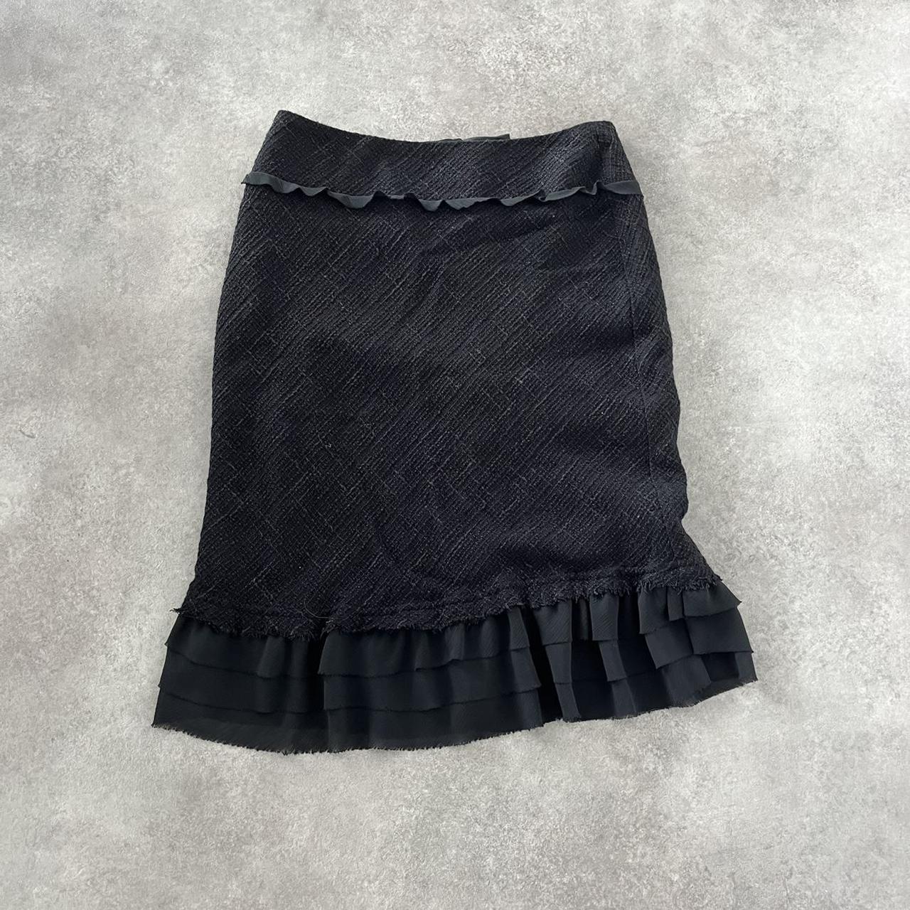 Black frilly midi skirt Soft grunge Recommend size... - Depop
