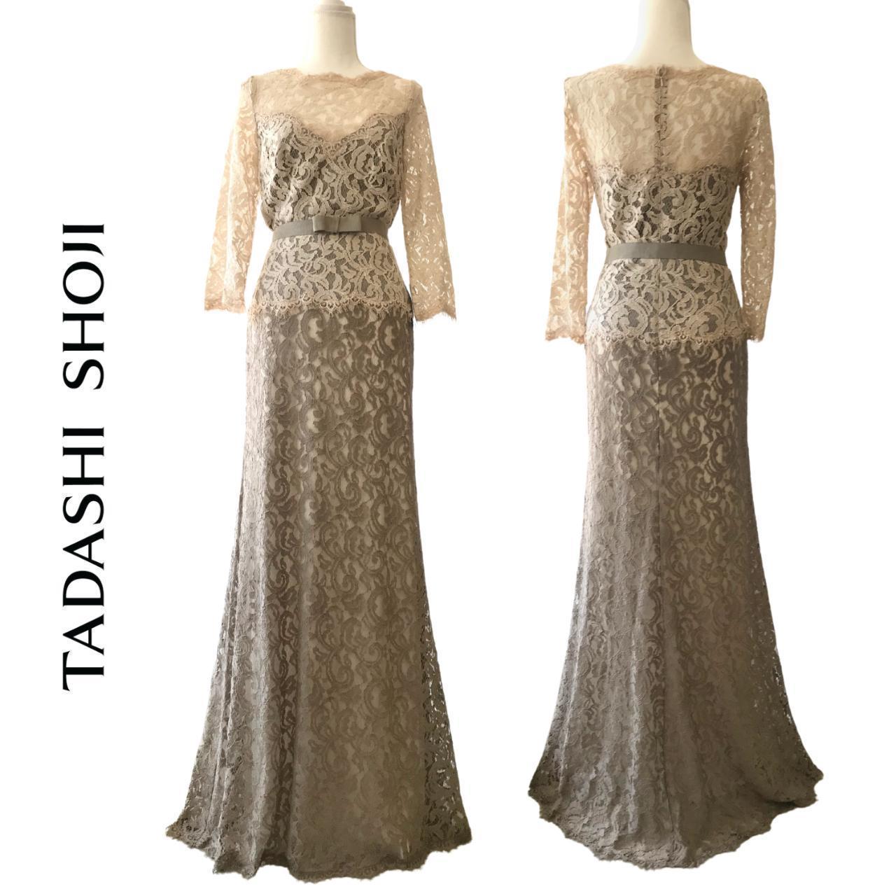 TADASHI SHOJI lace floor length evening gown with... - Depop