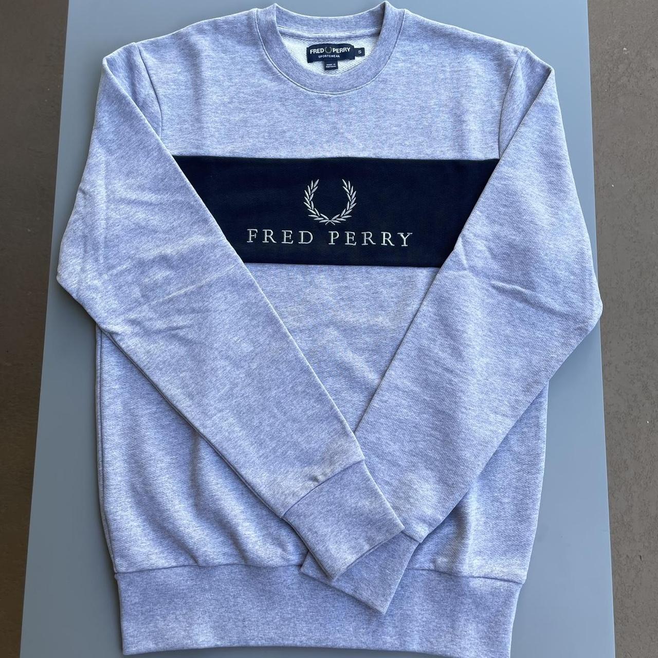 Fred Perry Men's Sweatshirt - Grey/Navy - S – Fred Perry