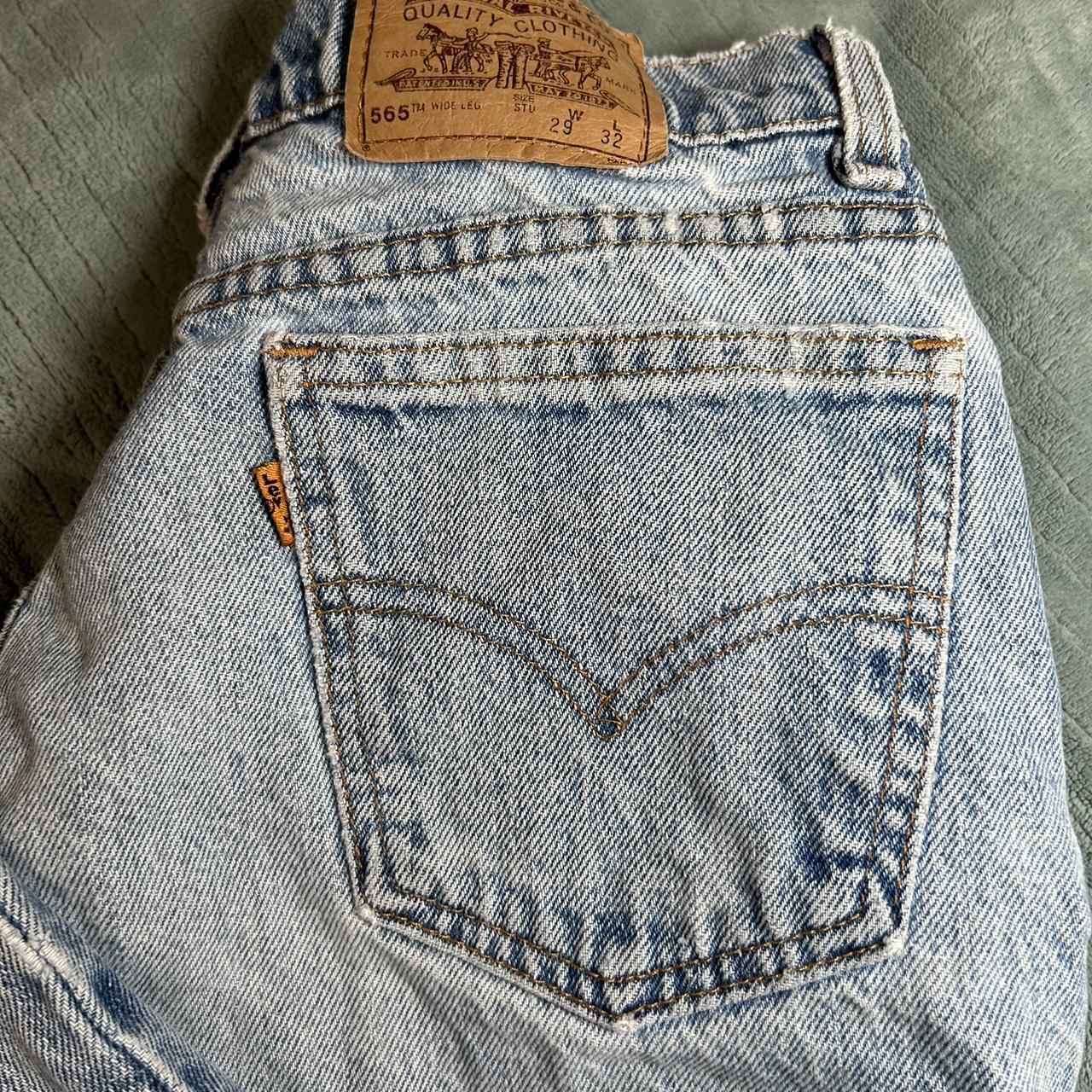 70s Vintage Levi orange tab jean light blue... - Depop