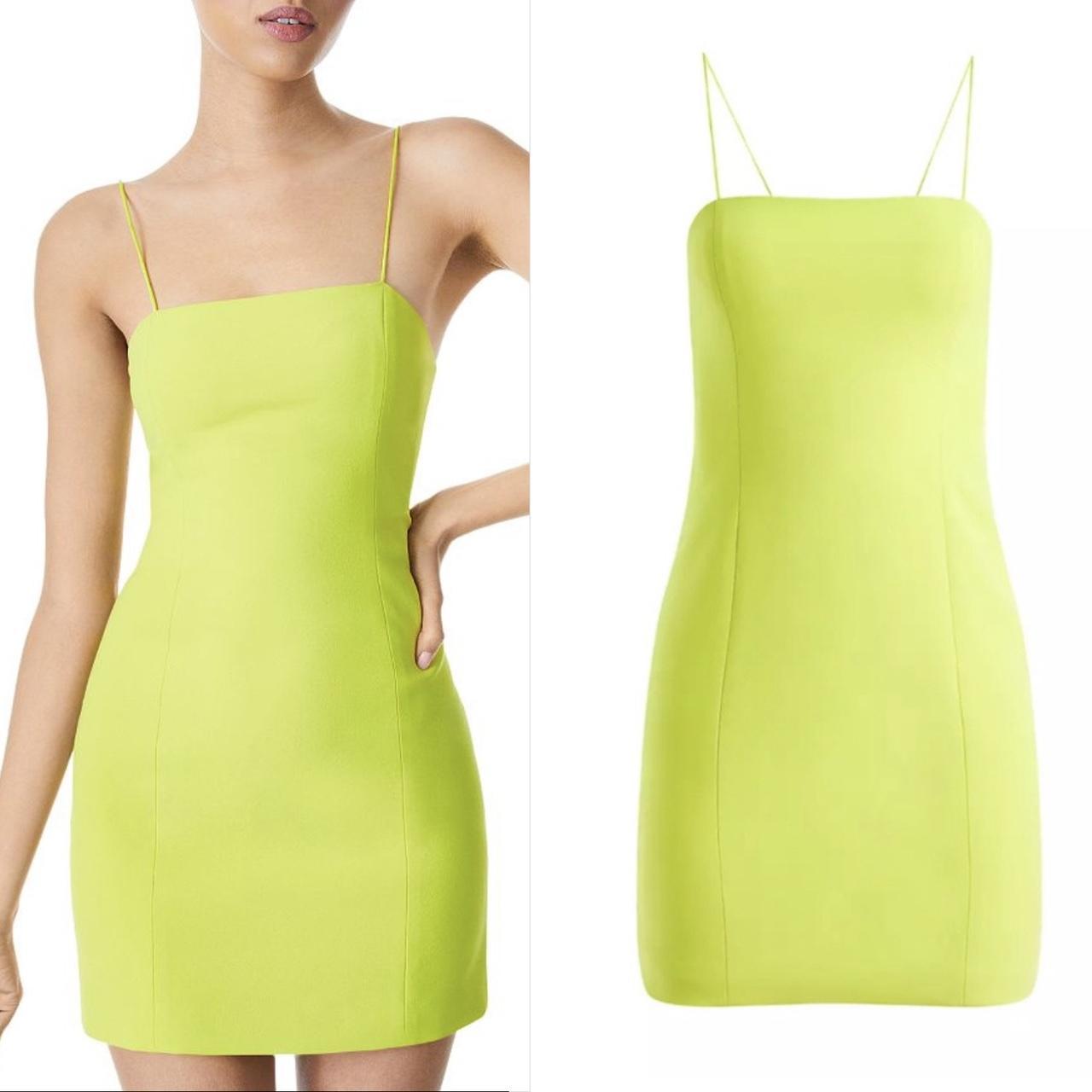 Alice Olivia Fifi Citron Fitted Mini Cami Dress