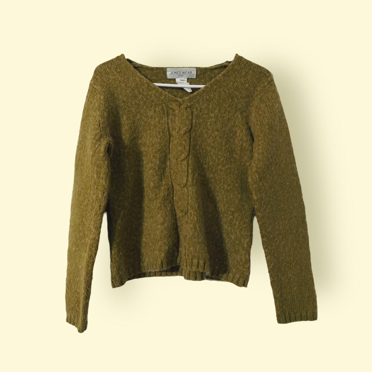vintage khaki warm sweater in good condition, from... - Depop