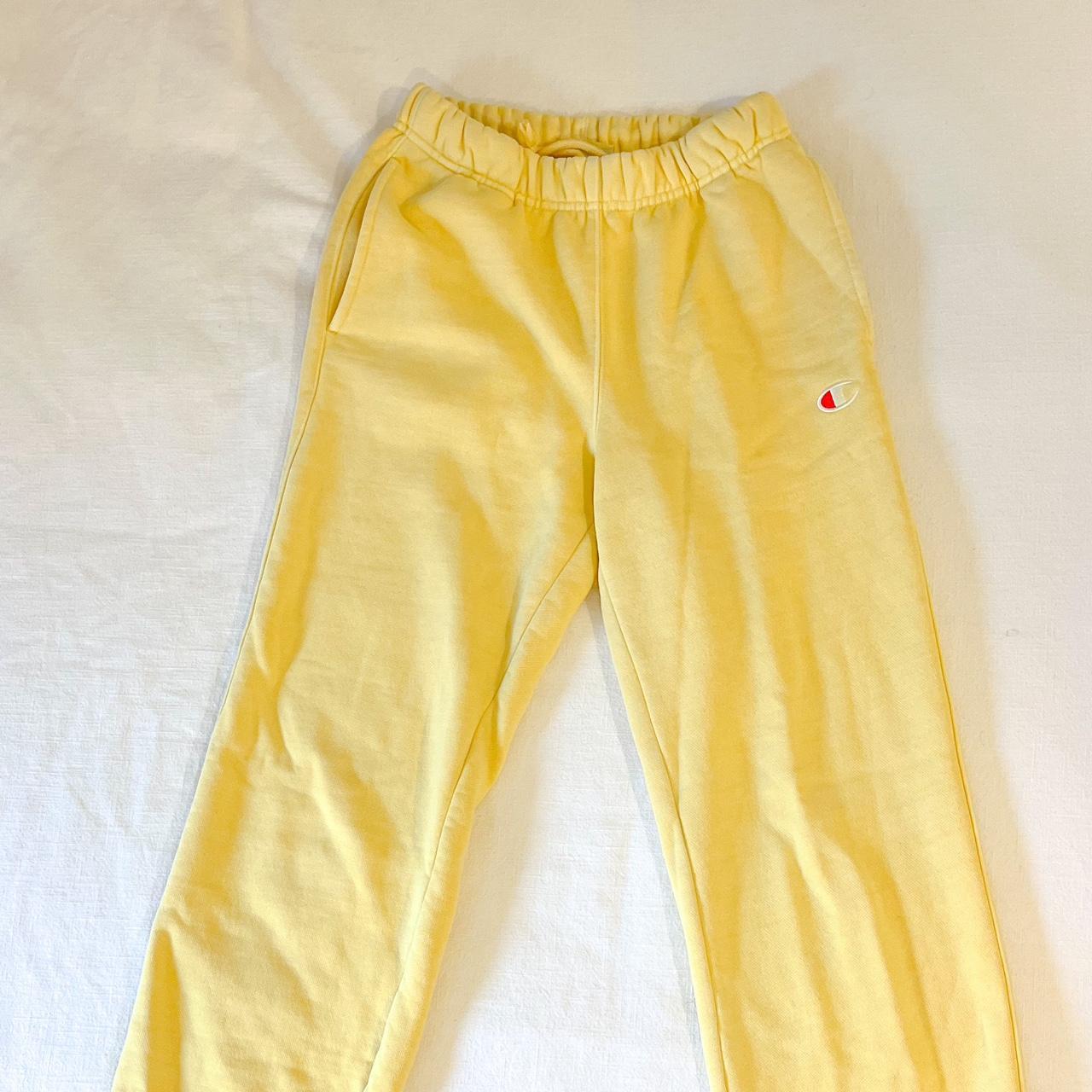 Yellow Champion reverse weave sweatpants these are