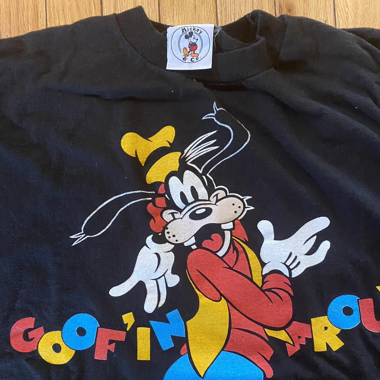 90s Disney Land Goofy Shirt. Says One Size Fits All, - Depop