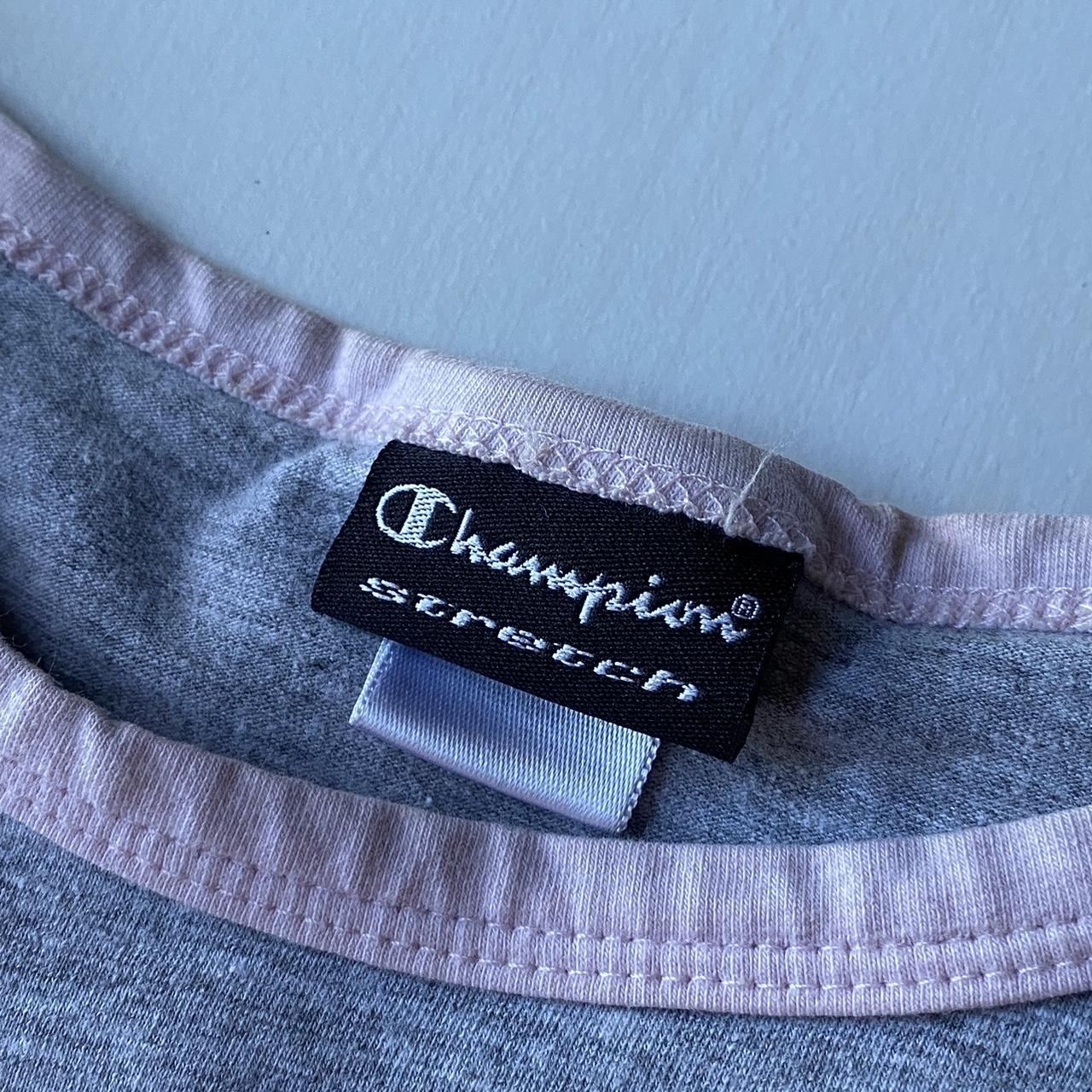 Champion Women's Grey and Pink T-shirt (2)
