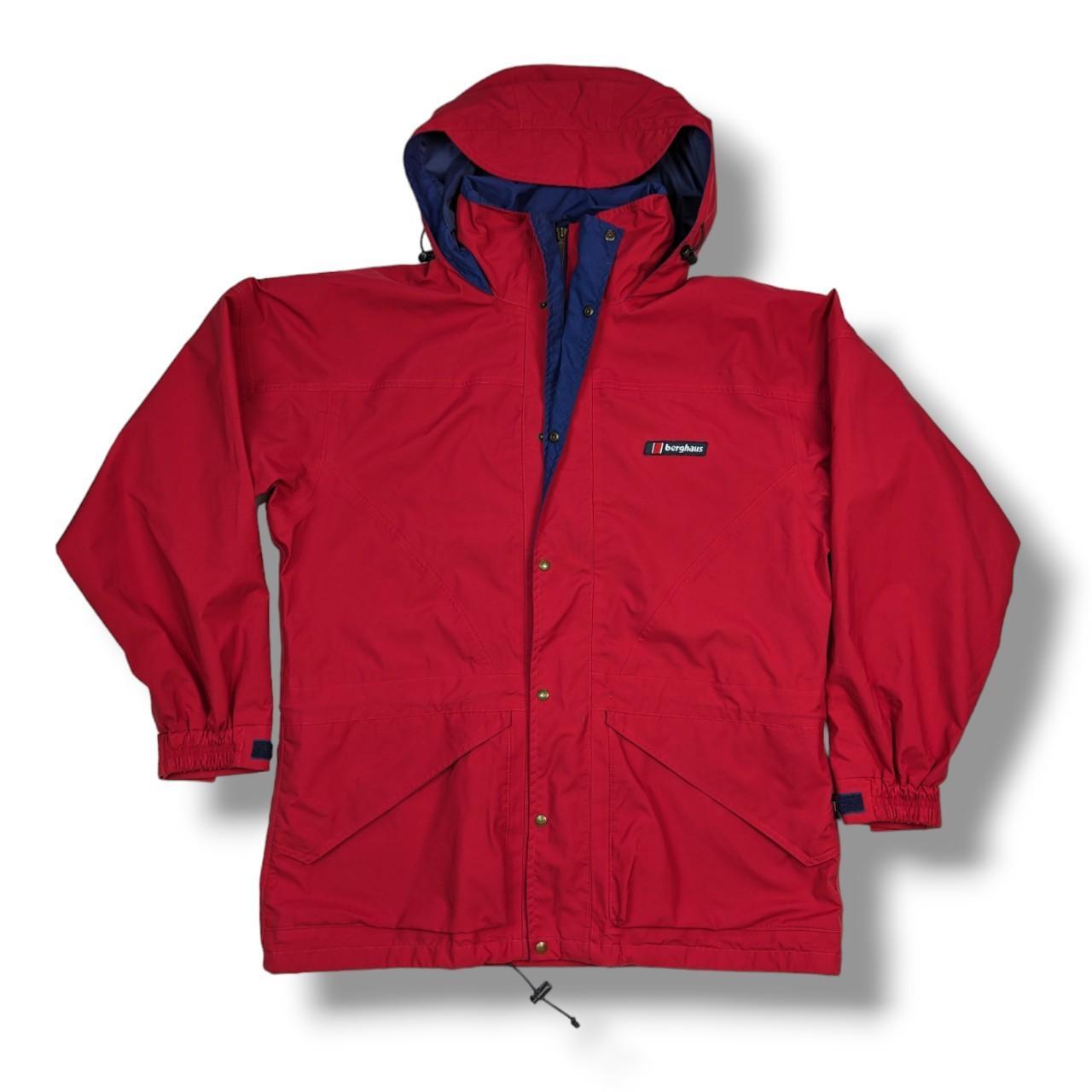 Vintage Berghaus red Gore-tex rain hooded | Depop