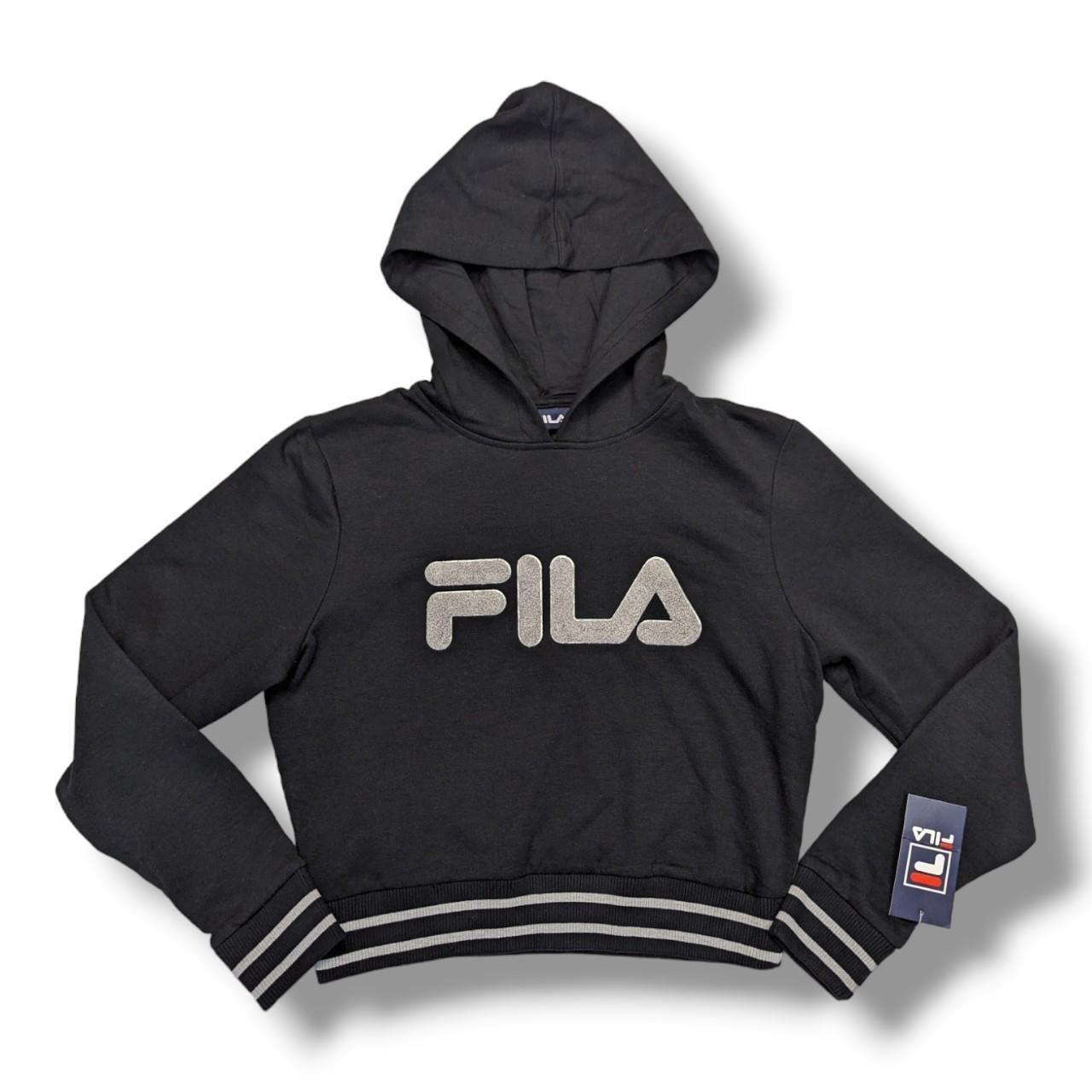 Black fila hoodie women's best sale