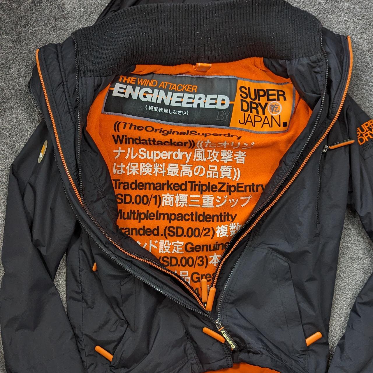 Superdry Original Windtrekker ブラック/オレンジ Superdry Black Wind Attacker Hooded Jacket Triple | Depop