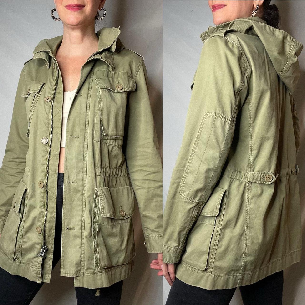 Green utility jacket with hood best sale