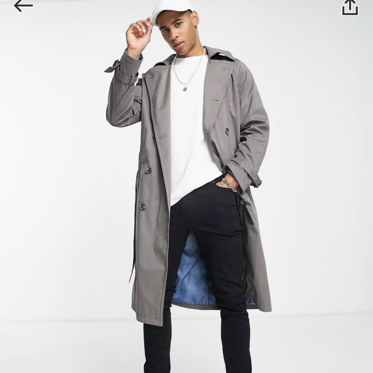 Mens grey 2024 mac coat