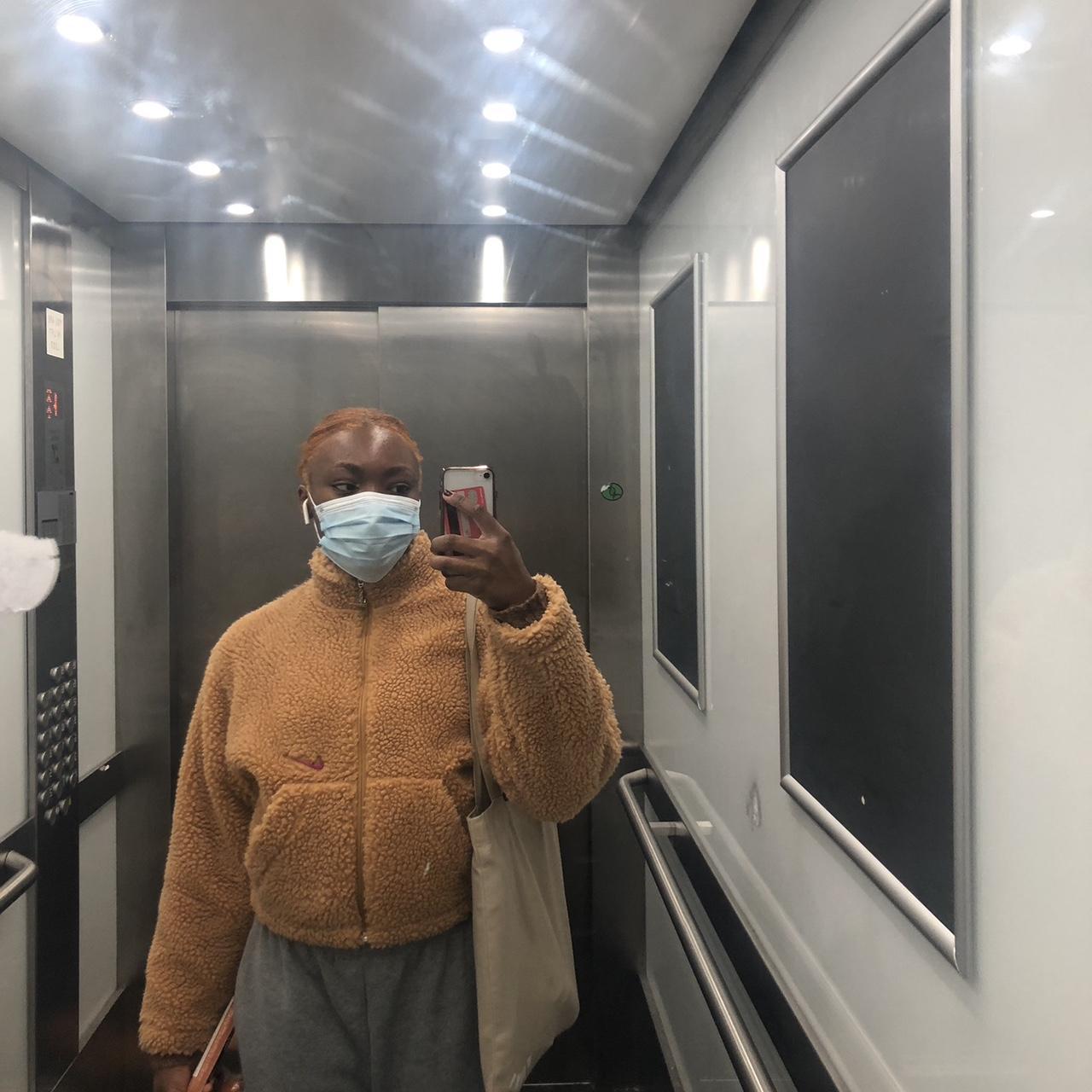 asos nike cropped borg fleece in black