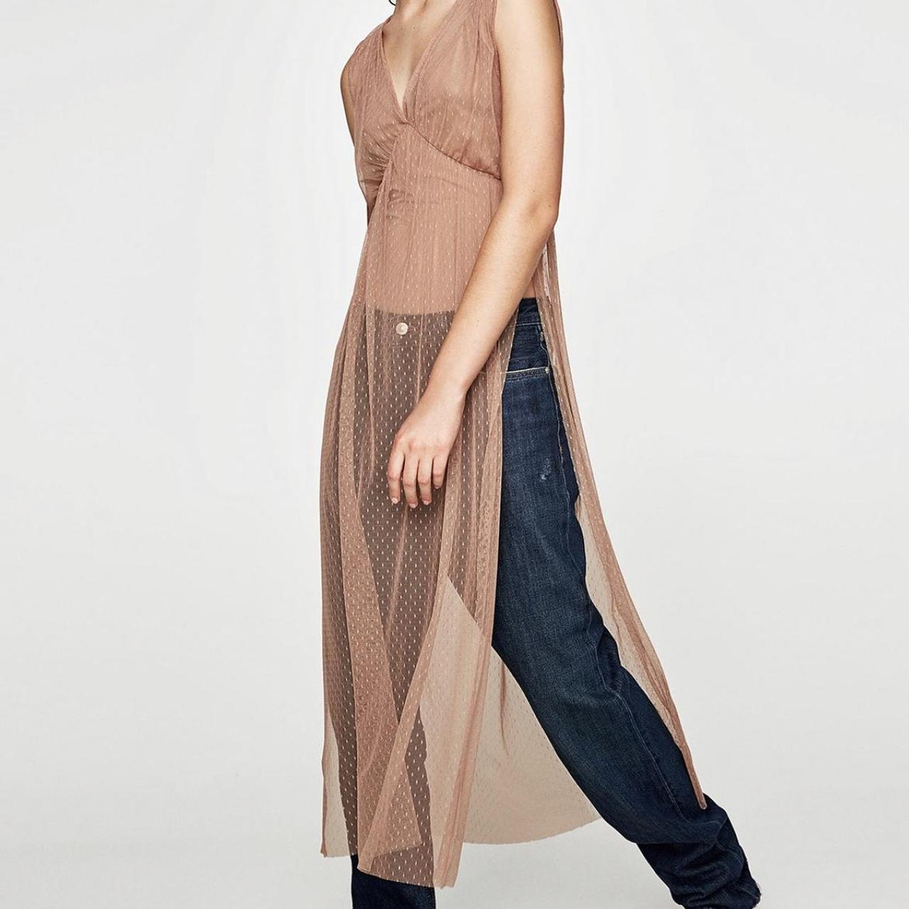 Zara Women's Pink Dress Depop