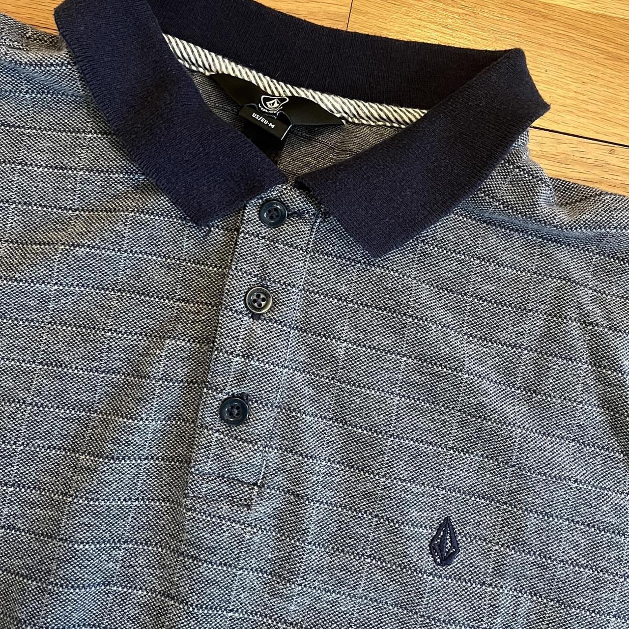 Volcom Men's Grey and Blue Polo-shirts | Depop