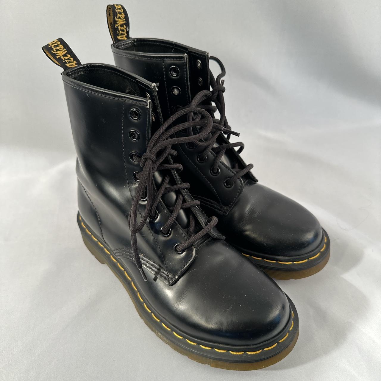 Doc martins woman’s black boots size 38 - Depop