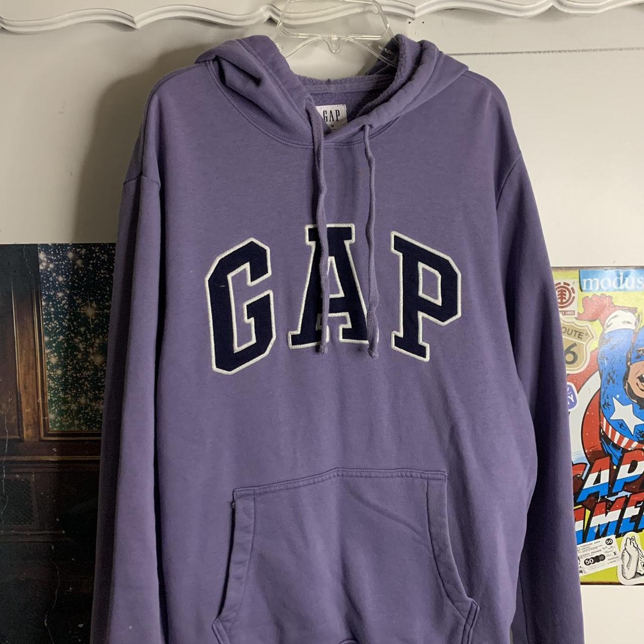 Purple Gap hoodie with classic Gap logo on... - Depop