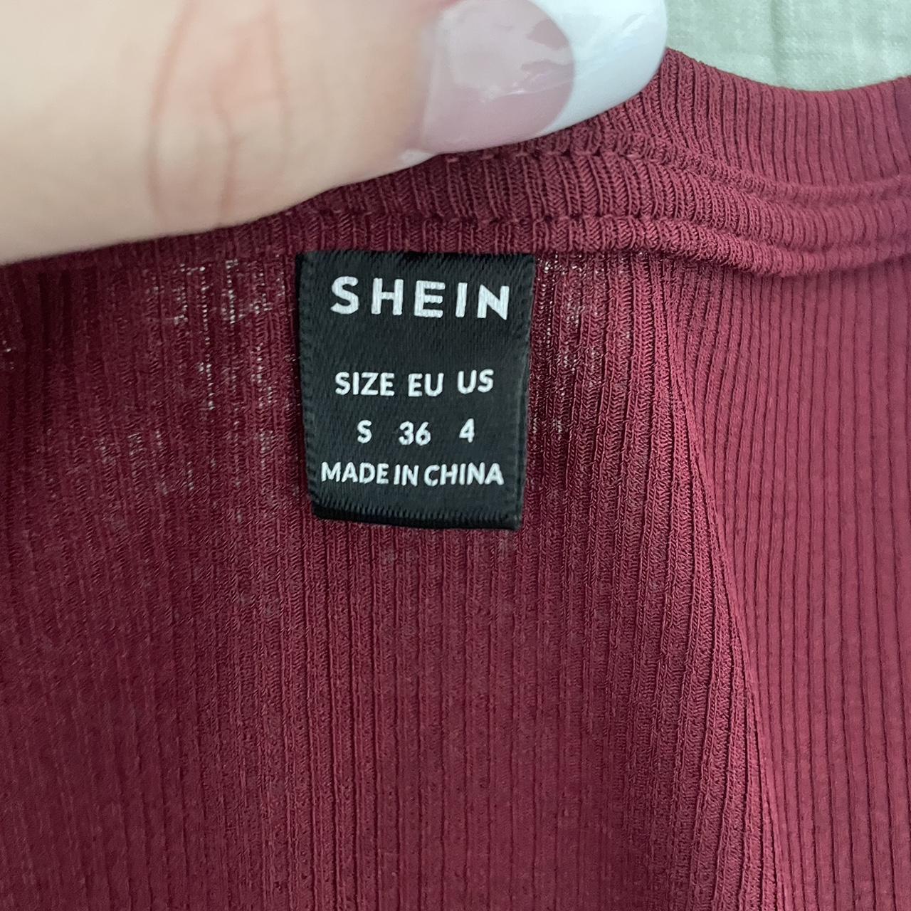 SHEIN Women's Burgundy Shirt | Depop