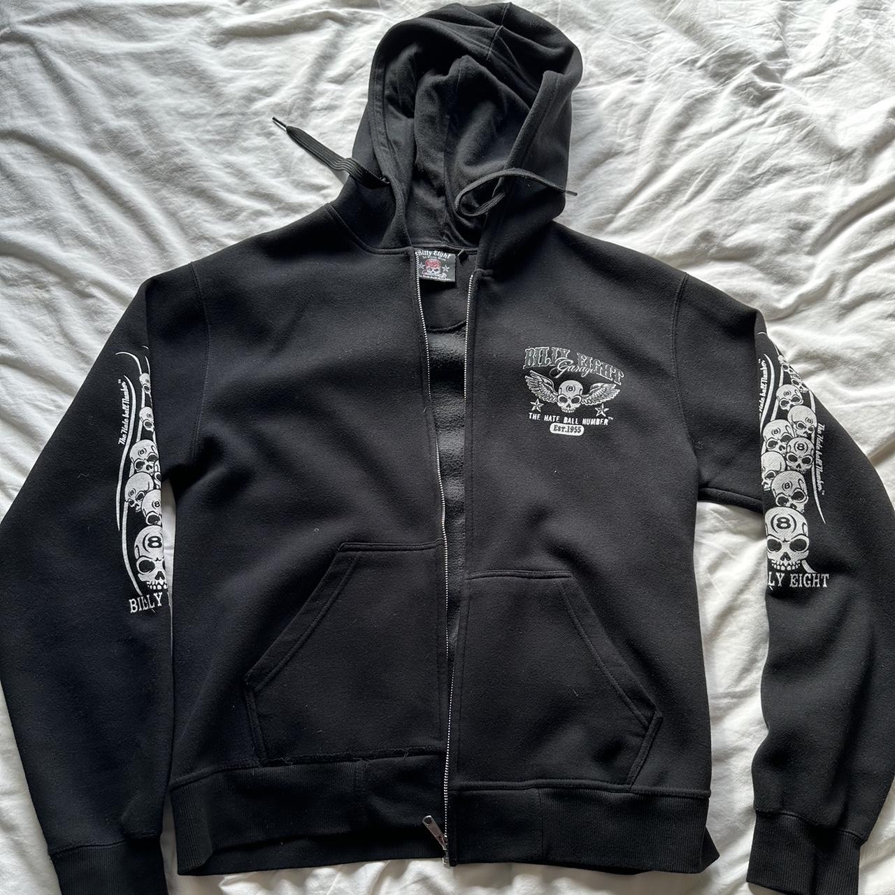 leng billy eight (harley davidson) hoodie w skull... - Depop