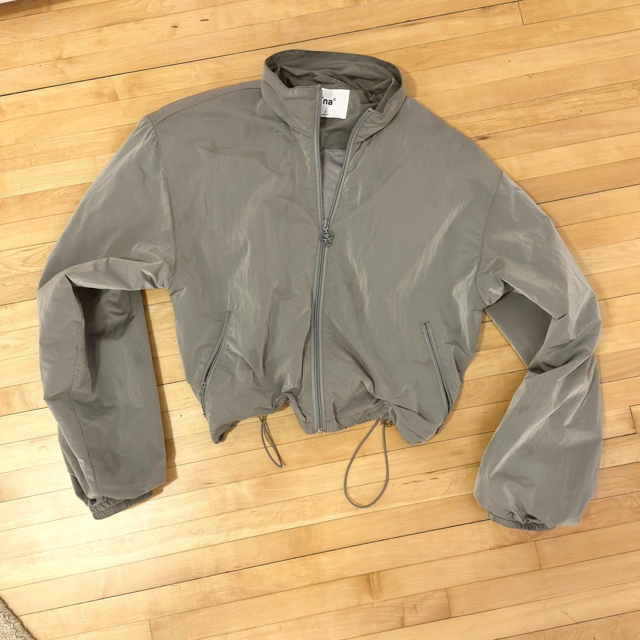 Aritzia TNA dyed reflective track jacket in matte... - Depop