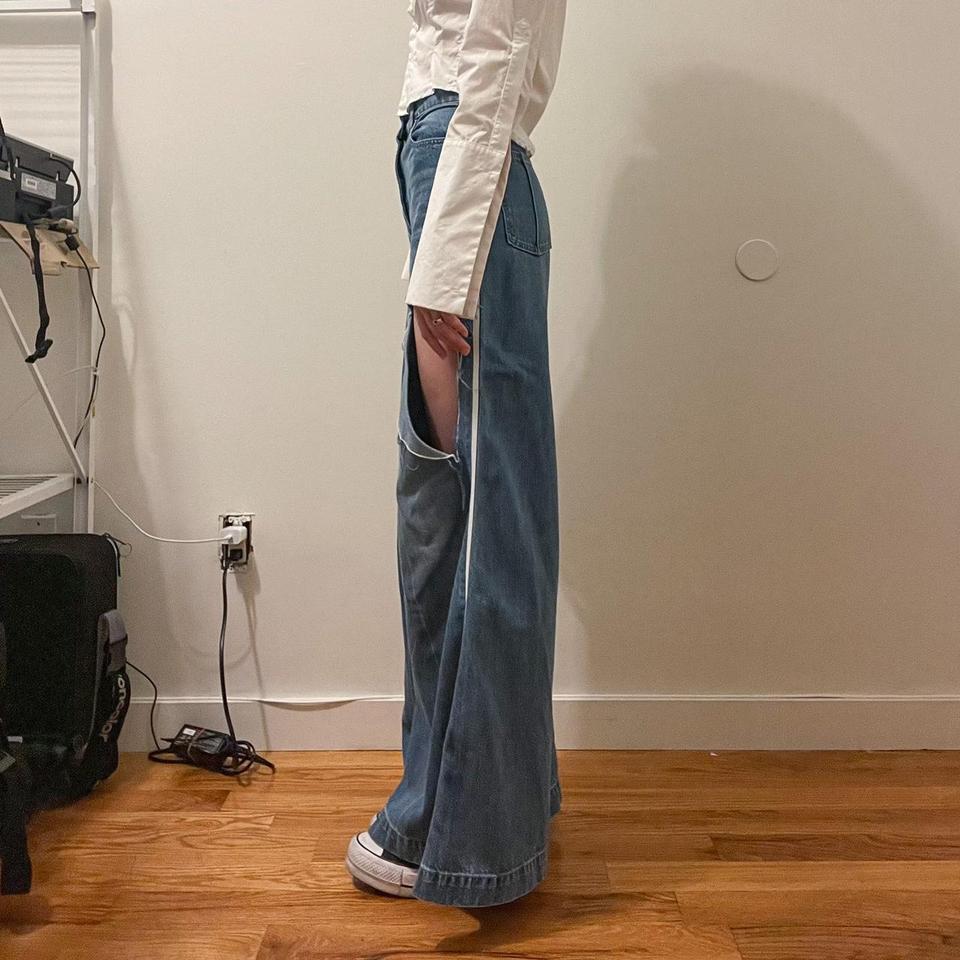 PETER DO - Archived Ripped Wide Leg Jeans... - Depop