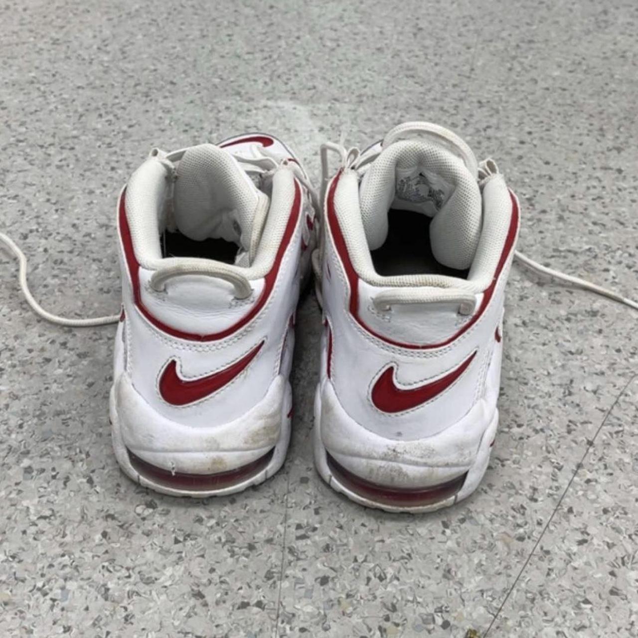 uptempo nike white and red