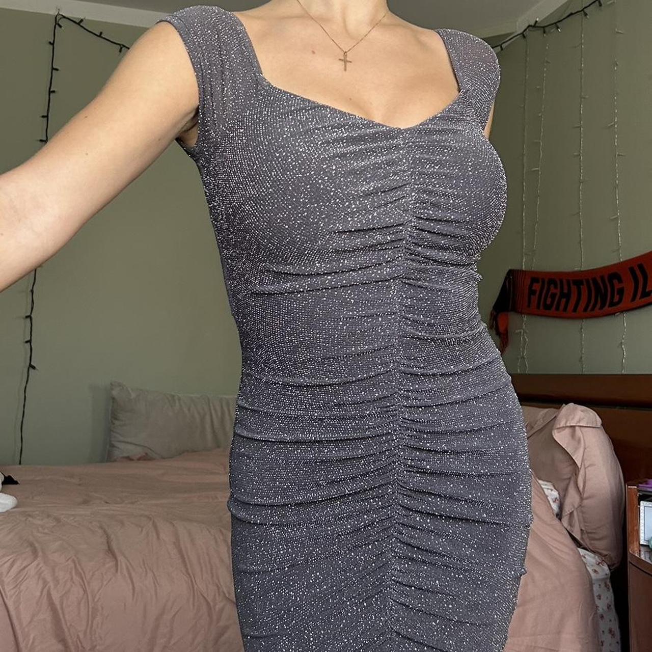 Jcpenney sparkly gray dress Can be worn off the. Depop