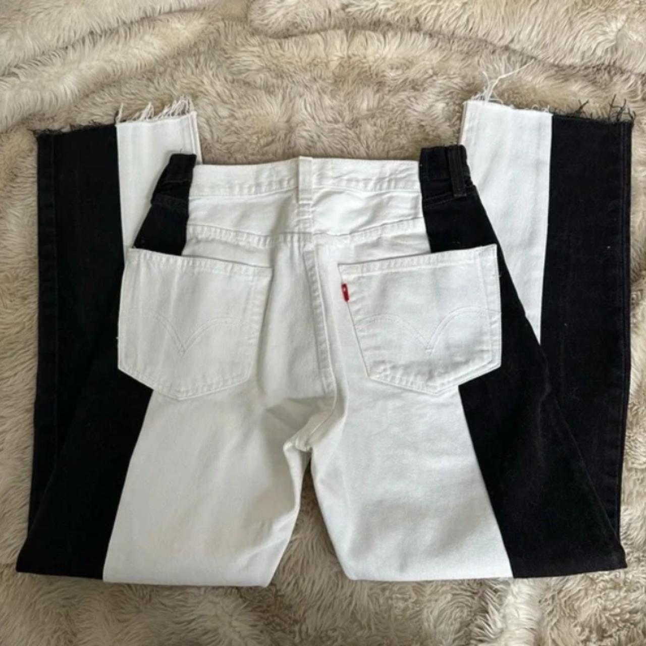 EB Denim Two Toned Black and White jeans Depop