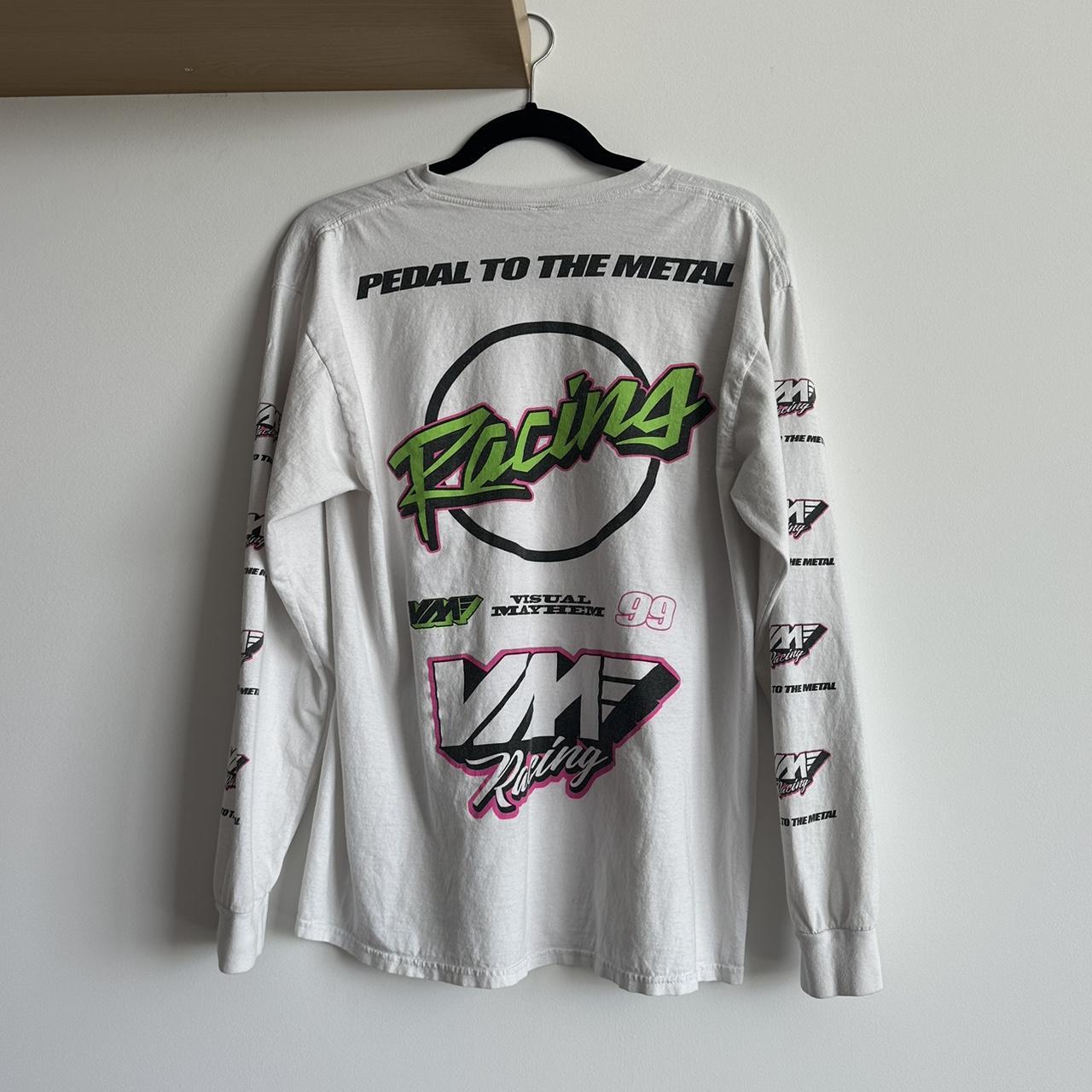 Large-long sleeve-graphic-tee shirt-race car vibe - Depop