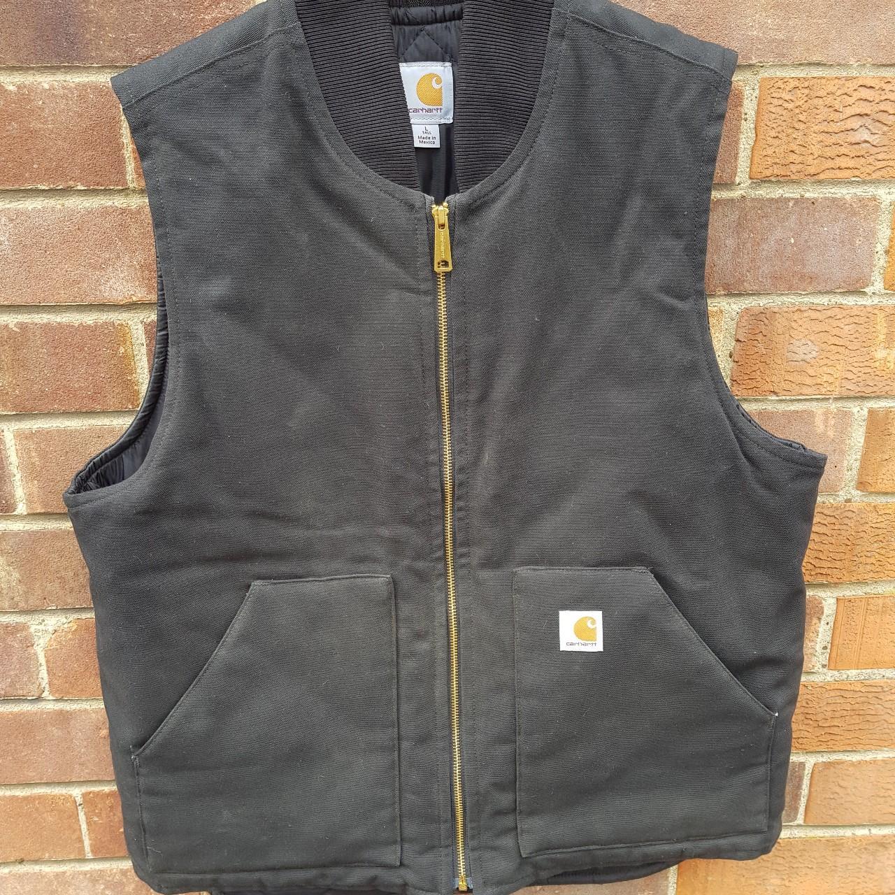 Carhartt vest quilt lined in size L tall worn a... - Depop