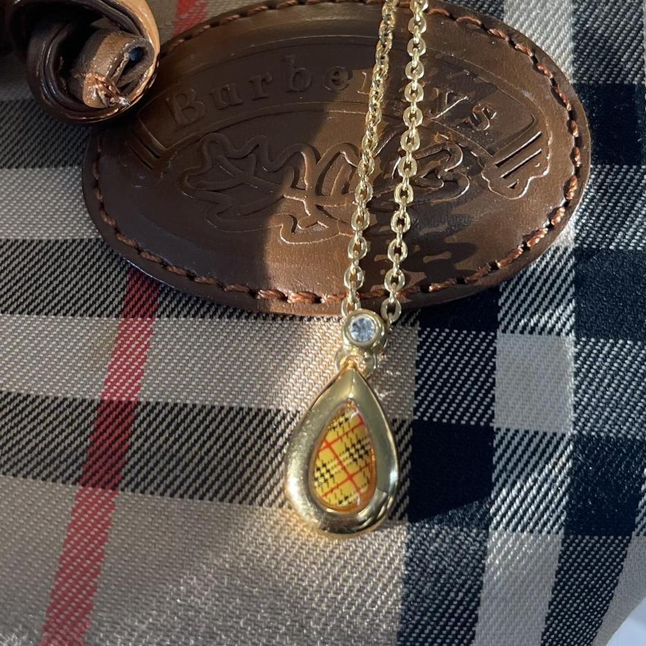 美品✨Burberry Necklace Gold Vintage Burberrys of London Signed Gold Plated Necklace With
