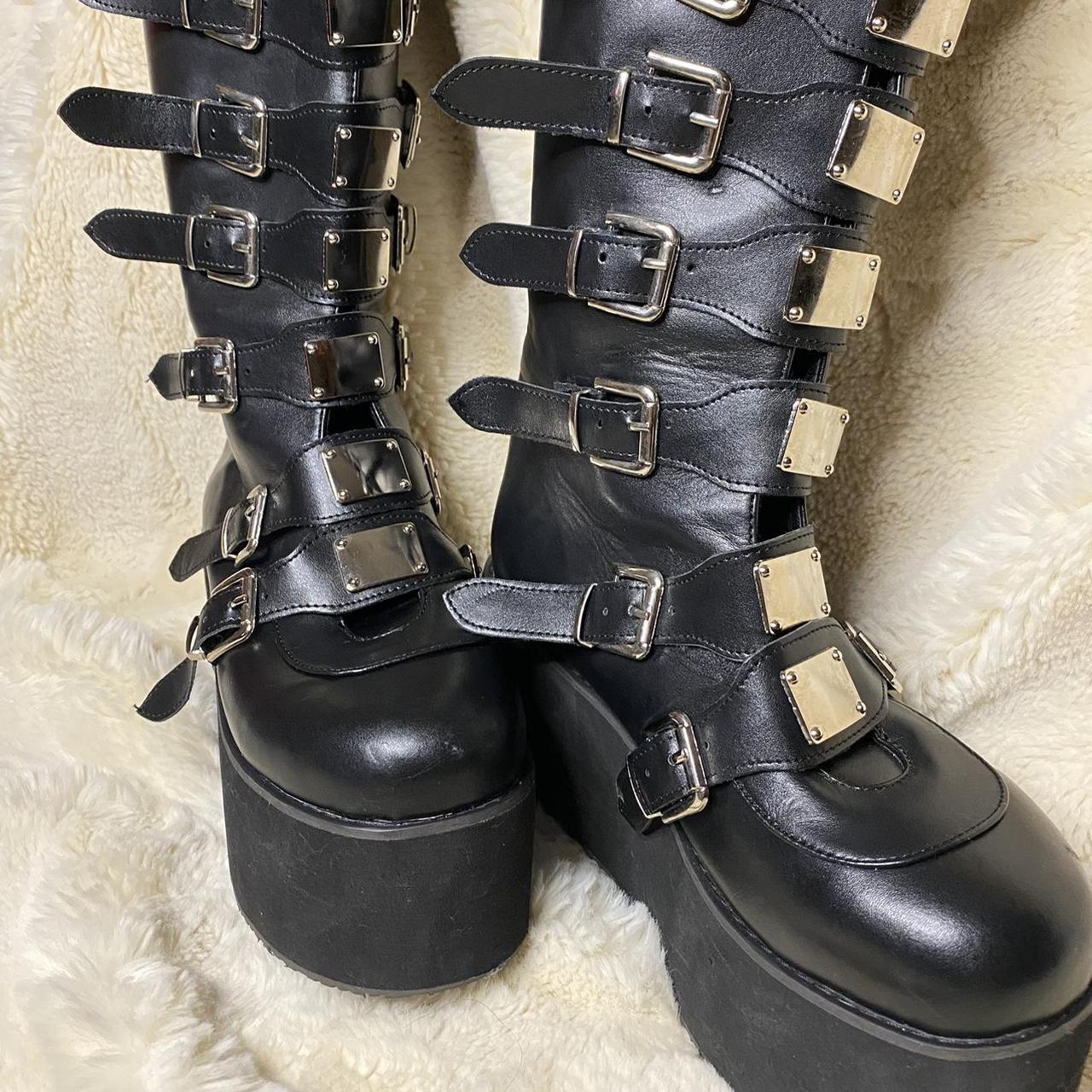 platform black boots womens