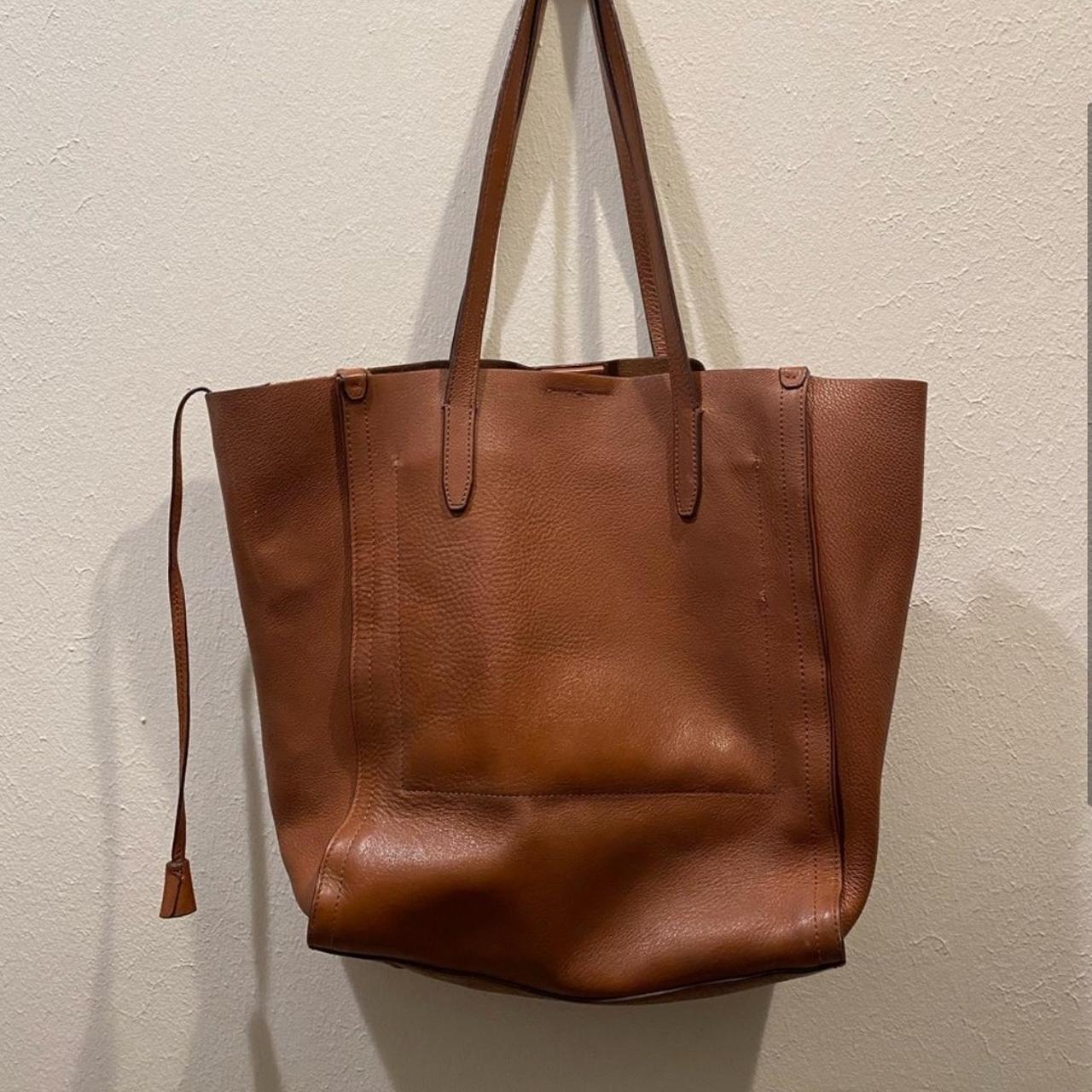 J crew leather tote best sale