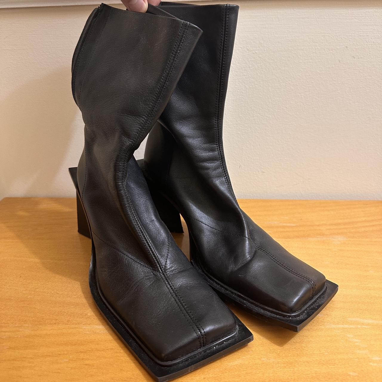 Topshop square hot sale toe boots