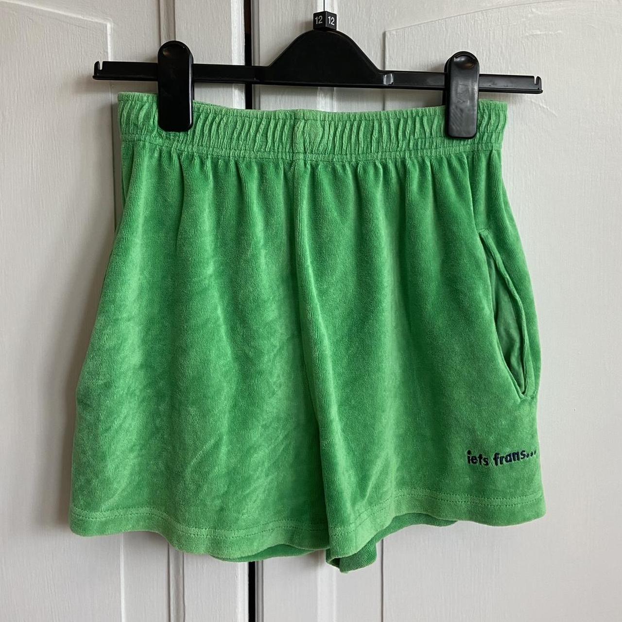 URBAN OUTFITTERS IETS FRANS BRIGHT GREEN SHORTS SIZE... - Depop