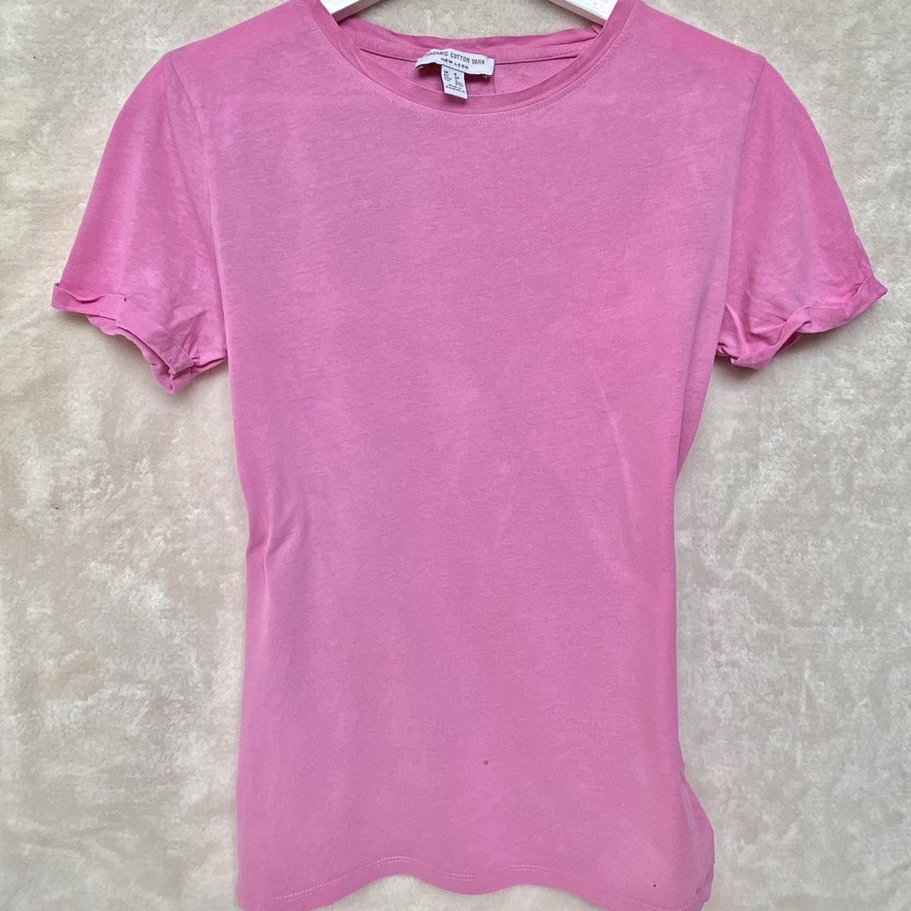 hot pink t-shirt would look so cute if you cut... - Depop