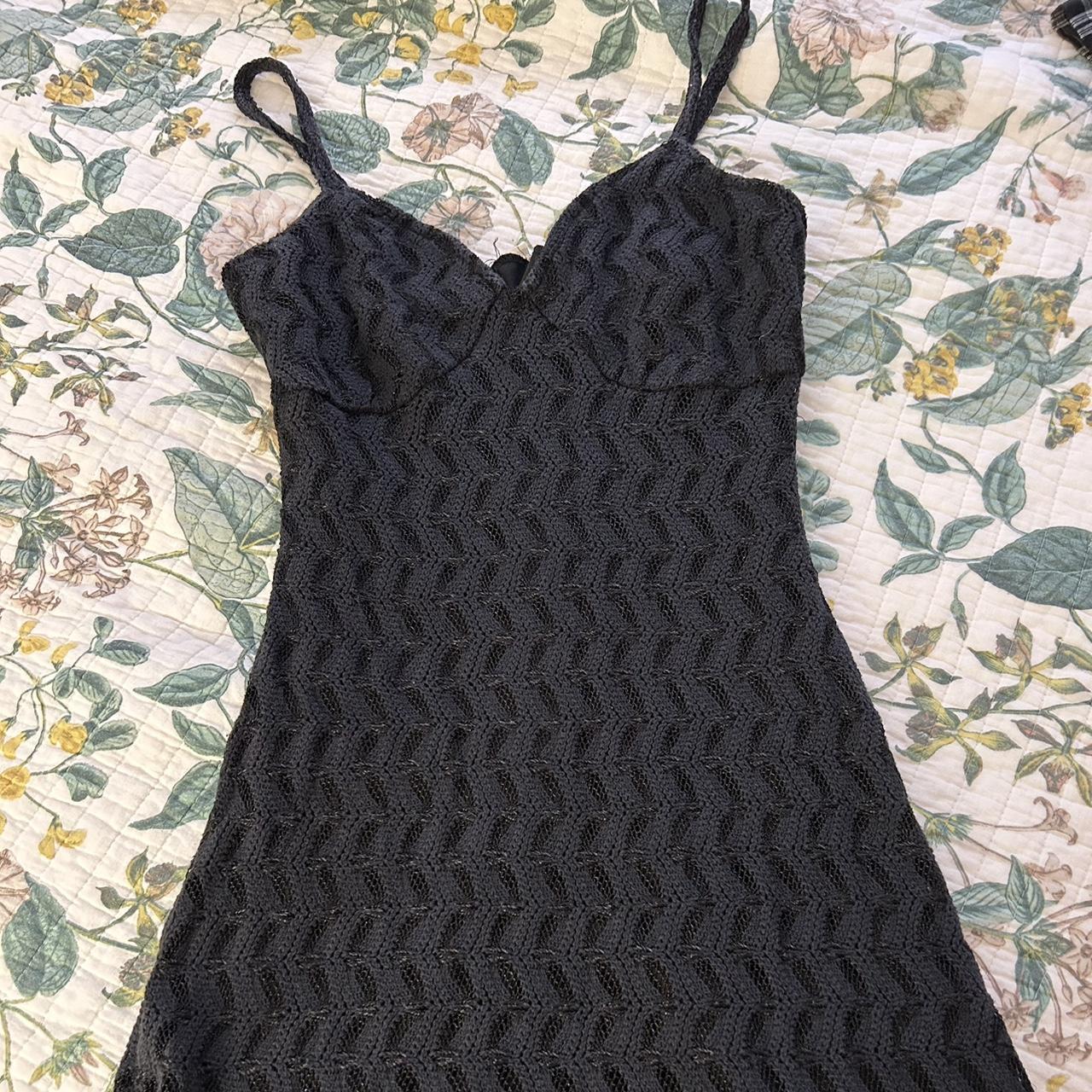 mini black dress (full length shown in 3rd pic) says... - Depop