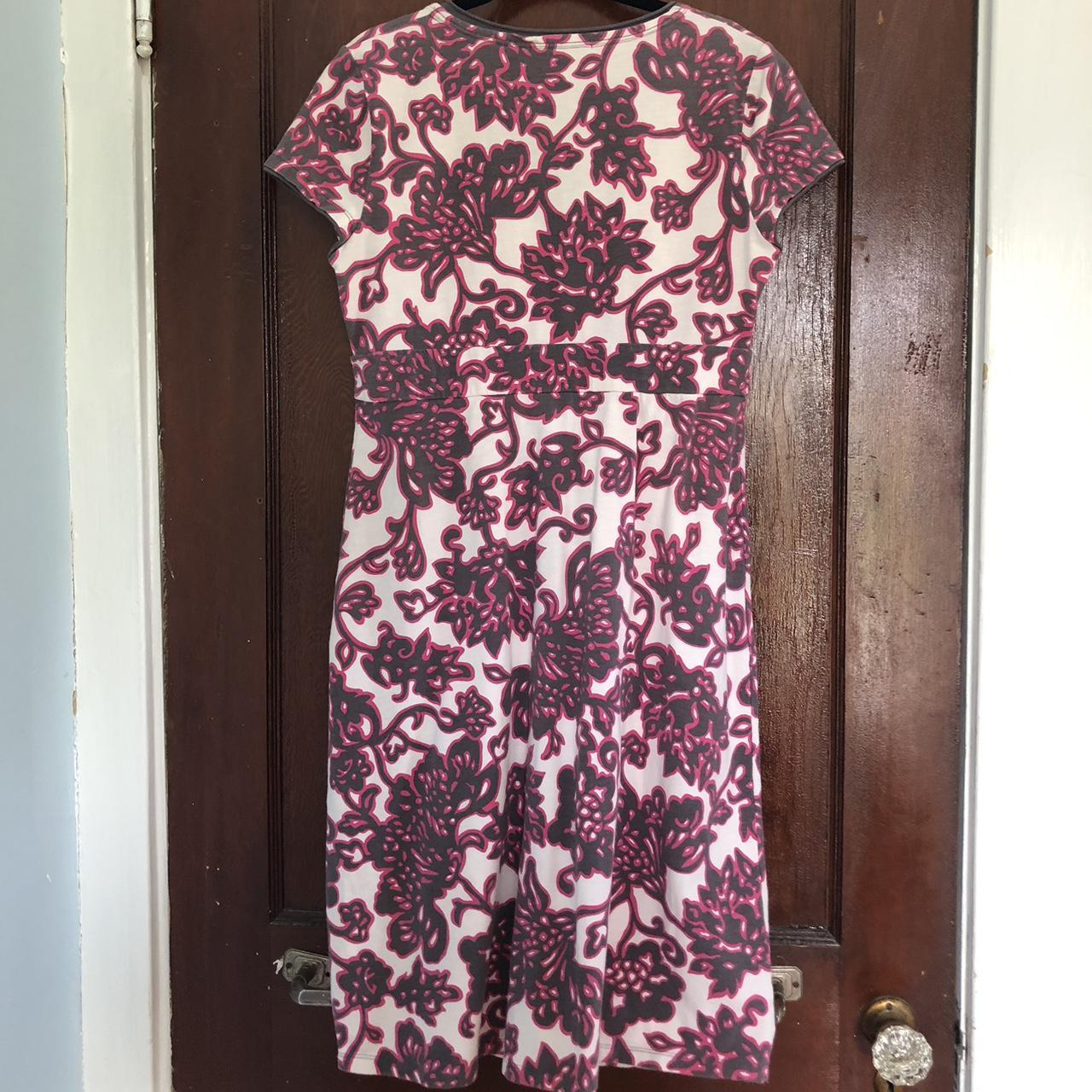 Boden Women's Pink and White Dress | Depop